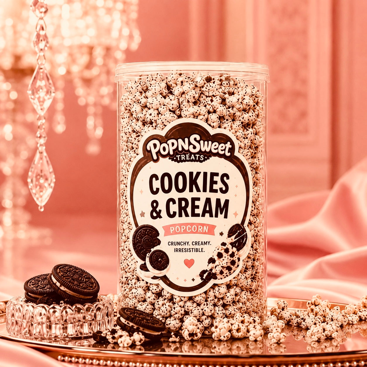 Cookies & Cream Gourmet Popcorn – Handmade Chocolate Cookie Crunch